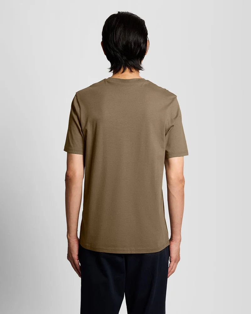 Lyle & Scott Herren-T-Shirt aus Baumwolle mit Rundhalsausschnitt | Khaki-Aschgrau