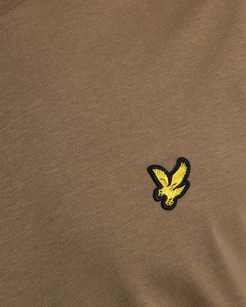 Lyle & Scott Herren-T-Shirt aus Baumwolle mit Rundhalsausschnitt | Khaki-Aschgrau