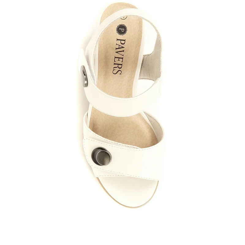 Adjustable Block-Heeled Sandals - JANSP35039 / 321 373 - White
