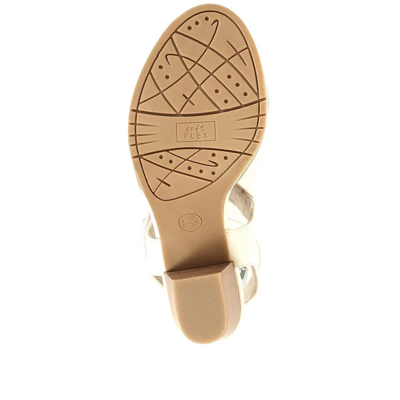 Adjustable Block-Heeled Sandals - JANSP35039 / 321 373 - White