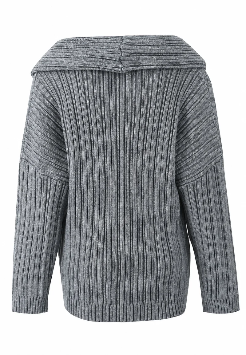 Damenpullover mit asymmetrischem Ausschnitt und freiliegender Schulter – Séverine