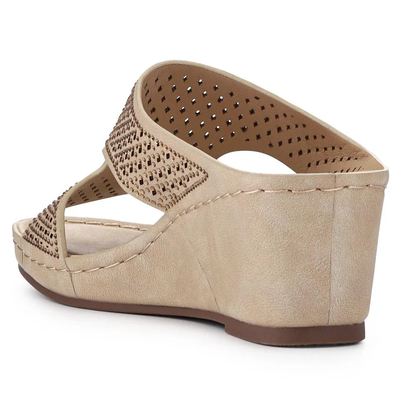 High Wedge Heel Mules - BAIZH41016 / 327 100 - Natural