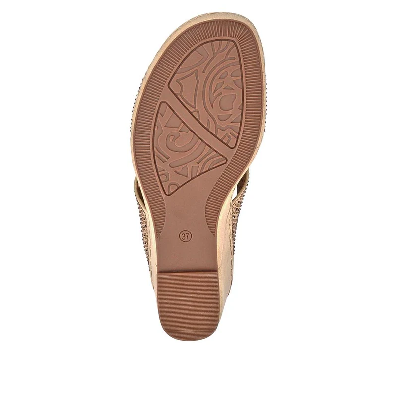 High Wedge Heel Mules - BAIZH41016 / 327 100 - Natural