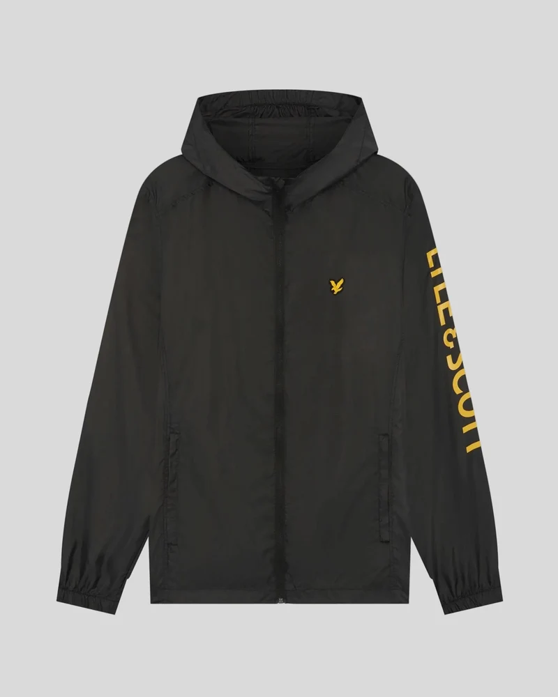 Lyle & Scott Leichte Herren-Sport-Trainingsjacke | Tiefschwarz