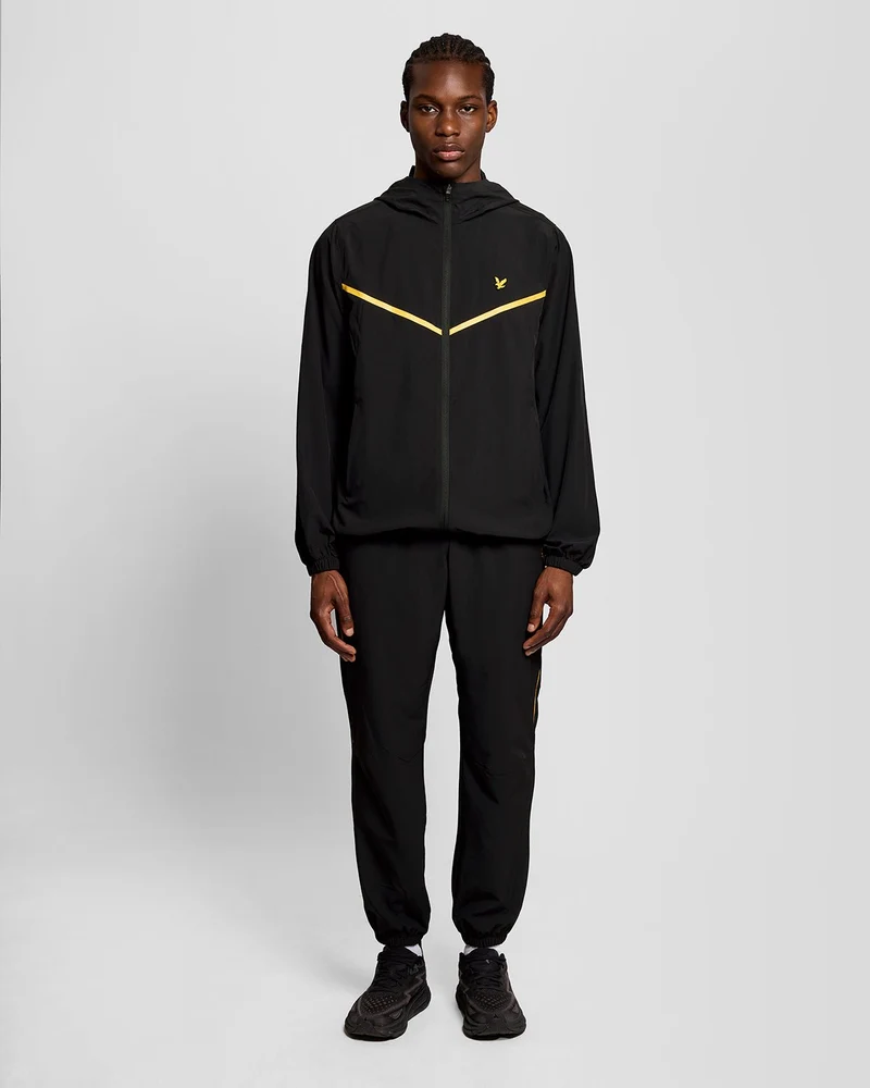 Lyle & Scott Sportliche Herren-Trainingsjacke mit Streifen | Tiefschwarz