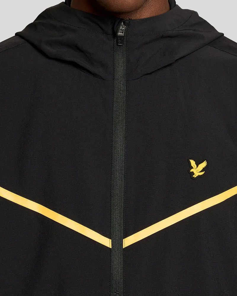 Lyle & Scott Sportliche Herren-Trainingsjacke mit Streifen | Tiefschwarz