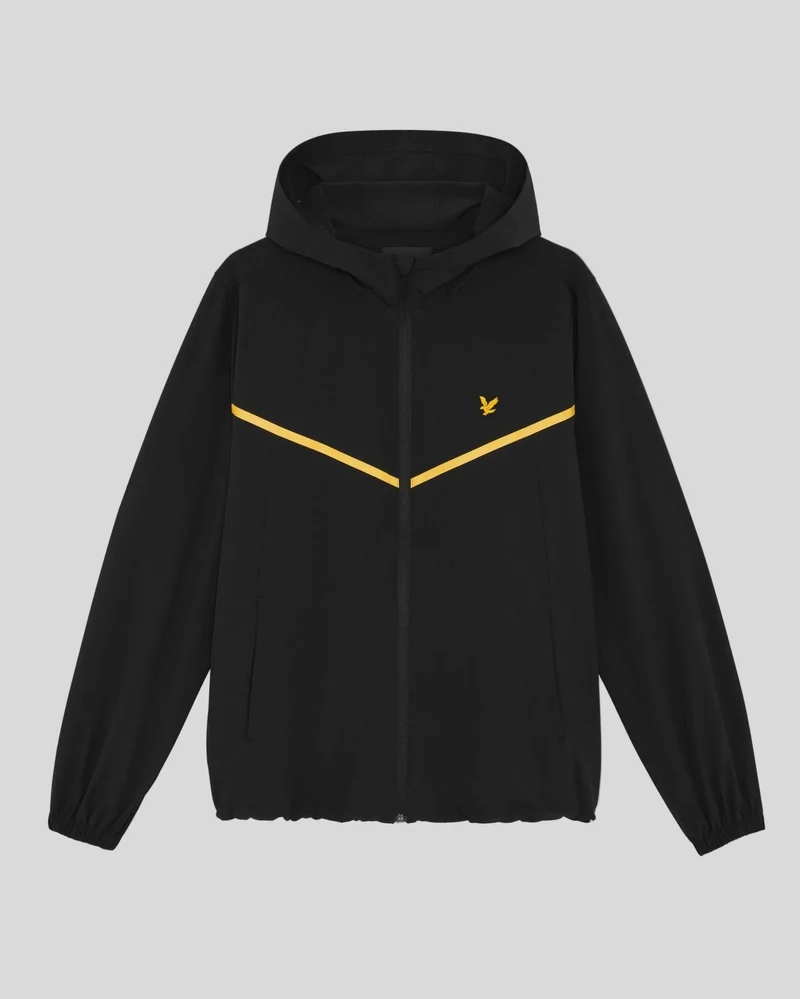 Lyle & Scott Sportliche Herren-Trainingsjacke mit Streifen | Tiefschwarz