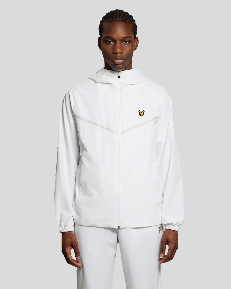 Lyle & Scott Sportliche Herren-Trainingsjacke mit Streifen | Weiß