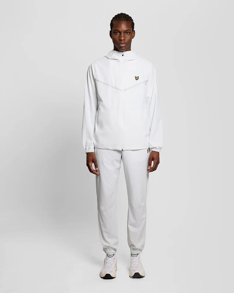Lyle & Scott Sportliche Herren-Trainingsjacke mit Streifen | Weiß
