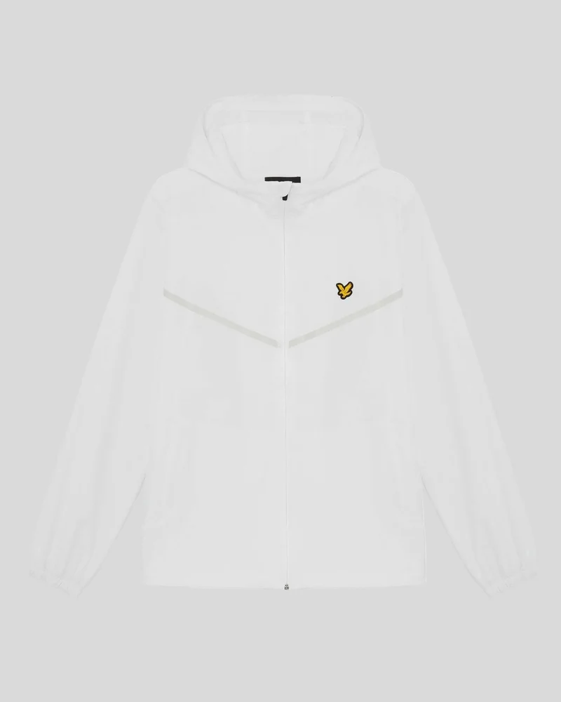 Lyle & Scott Sportliche Herren-Trainingsjacke mit Streifen | Weiß