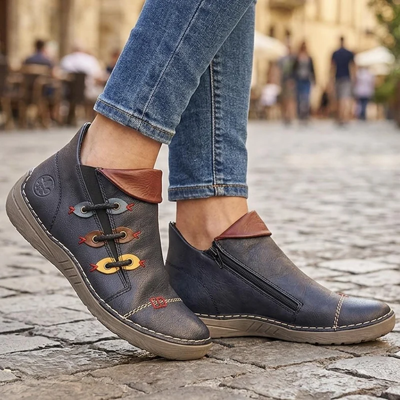 Rieker Slip On Elasticated Boots - RKR44502 / 329 729 - Navy
