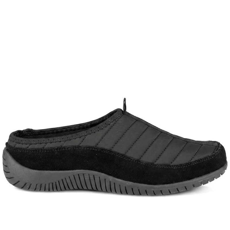 Wide Fit Leather Chunky Sole Clogs - BRK44006 / 329 755 - Black