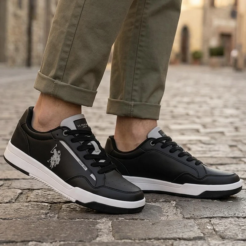 US Polo Lace Up Trainers - USPOL43002 / 330 485 - Black