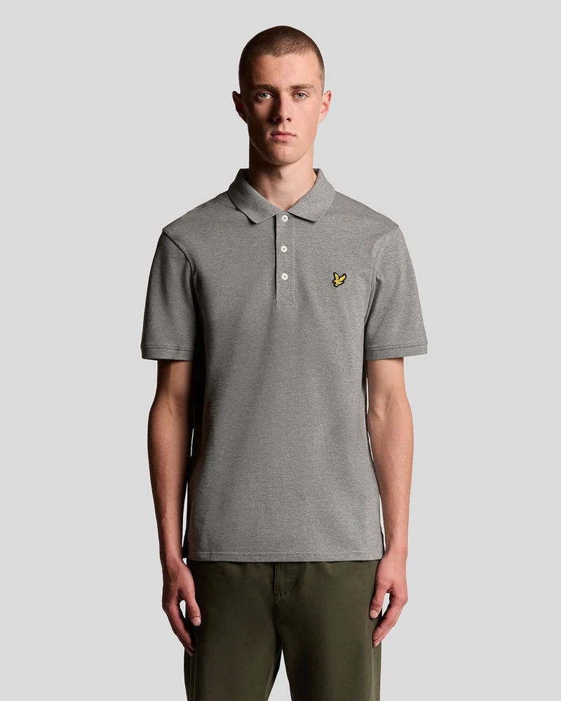 Lyle & Scott Herren-Poloshirt aus Baumwolle | Mittelgrau meliert