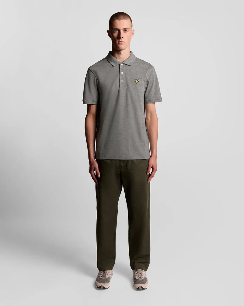 Lyle & Scott Herren-Poloshirt aus Baumwolle | Mittelgrau meliert