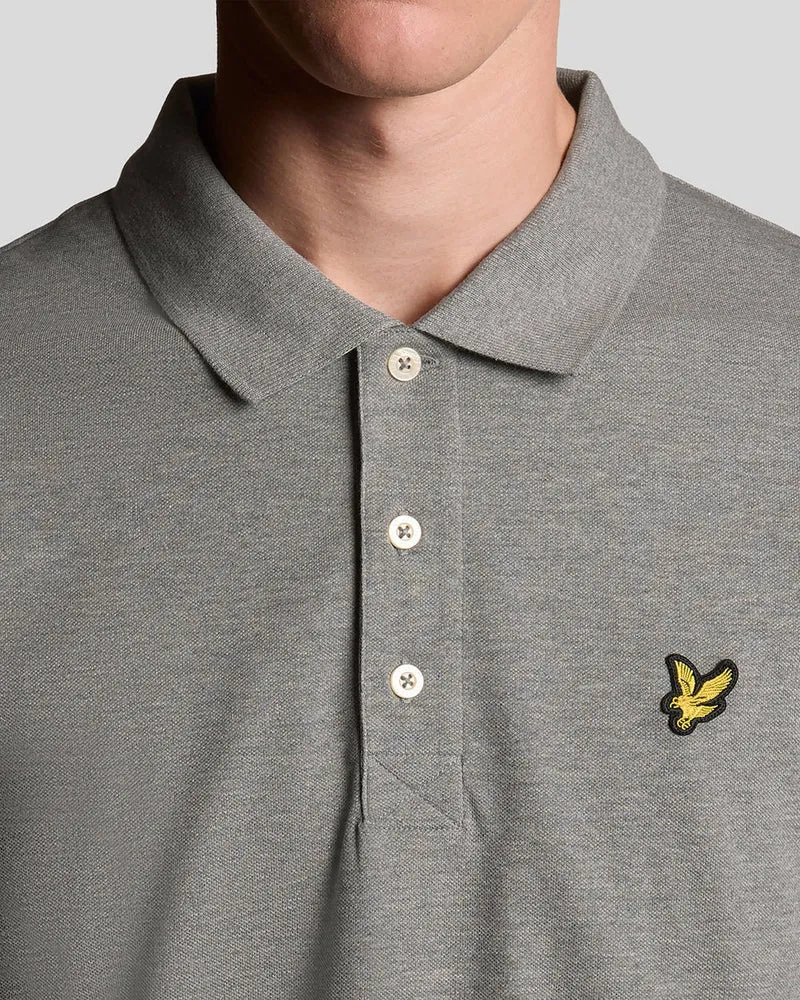Lyle & Scott Herren-Poloshirt aus Baumwolle | Mittelgrau meliert