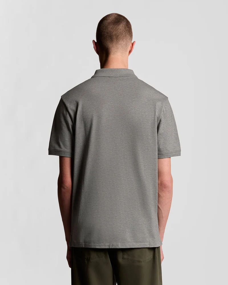 Lyle & Scott Herren-Poloshirt aus Baumwolle | Mittelgrau meliert
