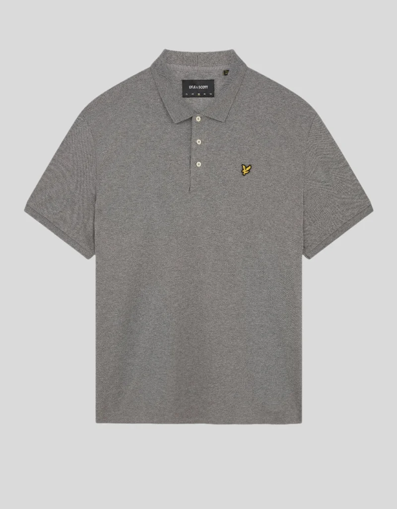Lyle & Scott Herren-Poloshirt aus Baumwolle | Mittelgrau meliert