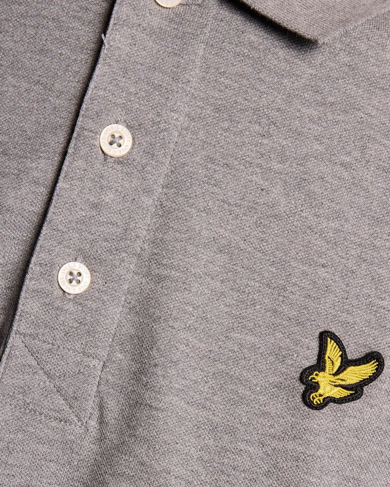 Lyle & Scott Herren-Poloshirt aus Baumwolle | Mittelgrau meliert