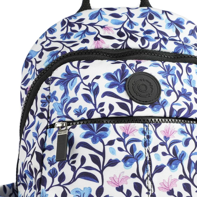 Floral Print Backpack with Bottle Holders - SMIT43000 / 329 228 - White Floral