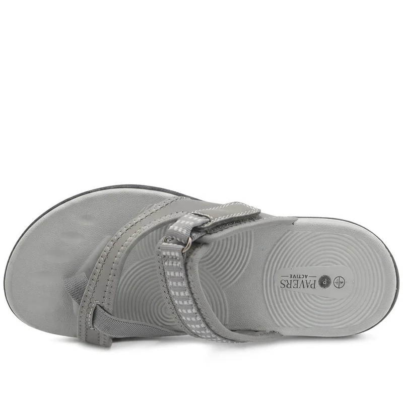Wide Fit Adjustable Fasten Sandals - BOJIE43022 / 329 322 - Light Grey