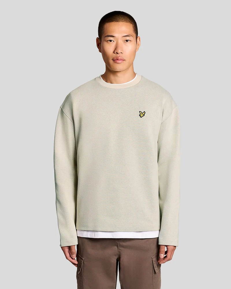Lyle & Scott Herren-Sweatshirt mit Rundhalsausschnitt und Jacquard-Muster | Kitt