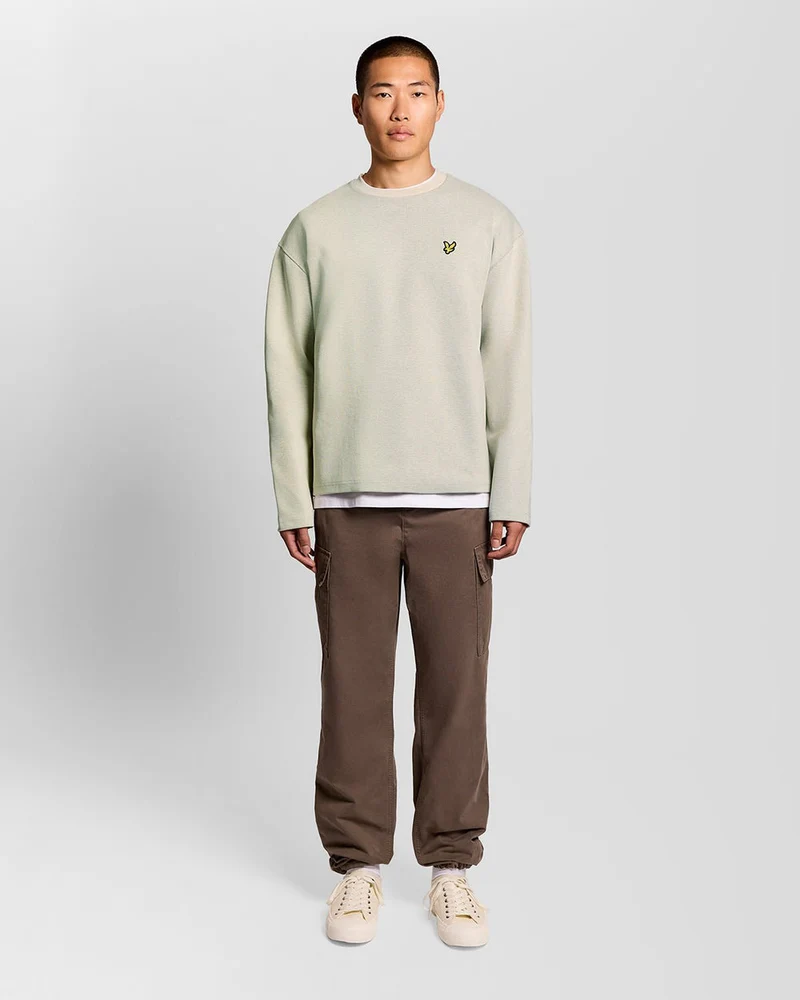 Lyle & Scott Herren-Sweatshirt mit Rundhalsausschnitt und Jacquard-Muster | Kitt