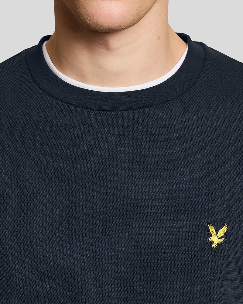Lyle & Scott Herren-Sweatshirt mit Rundhalsausschnitt und Jacquard-Muster | Dunkelblau