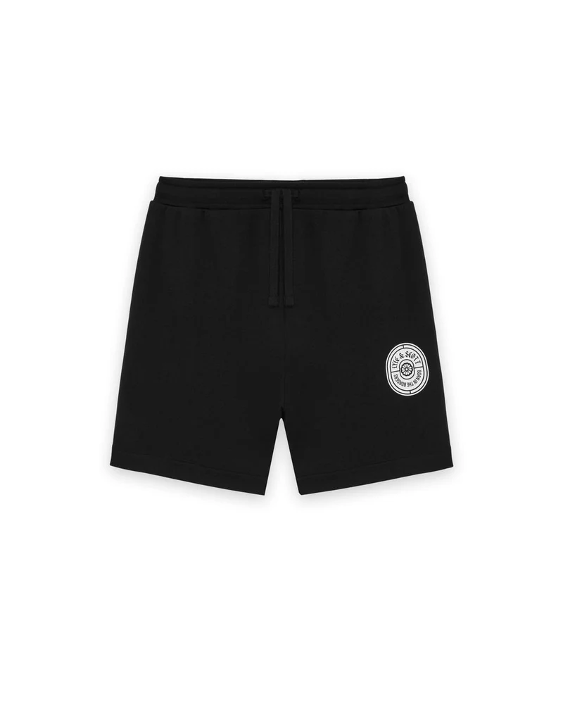 Lyle & Scott Herren-Sweatshorts aus Baumwolle mit Grafikprint | Tiefschwarz