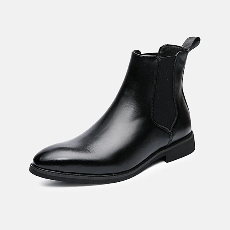 Herren Lederstiefelette mit seitlichem Gummizug - Heberto