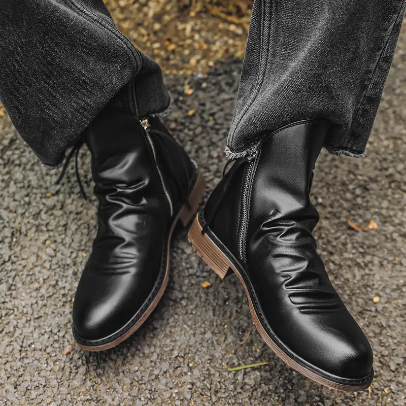 Herren Lederstiefelette mit seitlichem Reißverschluss - Alex