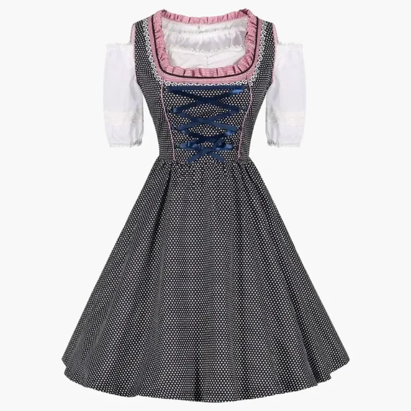 Dirndl mit Schürze in Rosa und Blau - Annalena