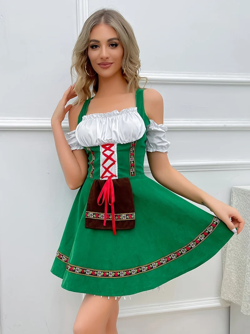 Grünes Oktoberfest Dirndl Kleid für Damen - Helene