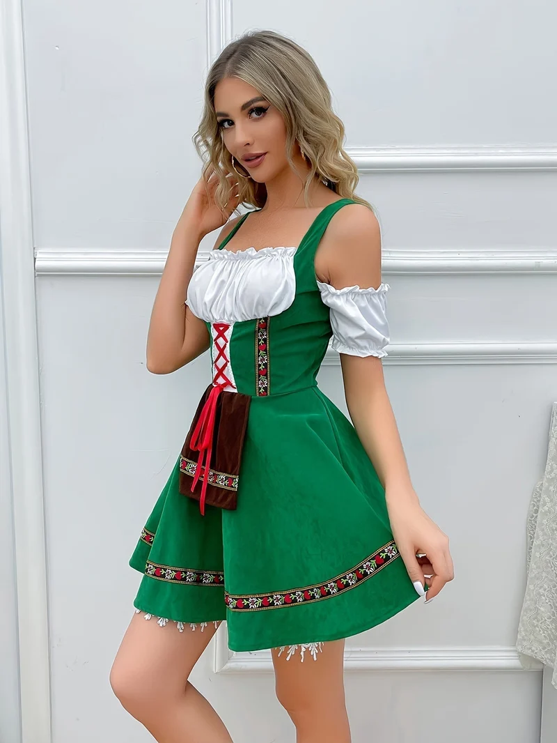 Grünes Oktoberfest Dirndl Kleid für Damen - Helene