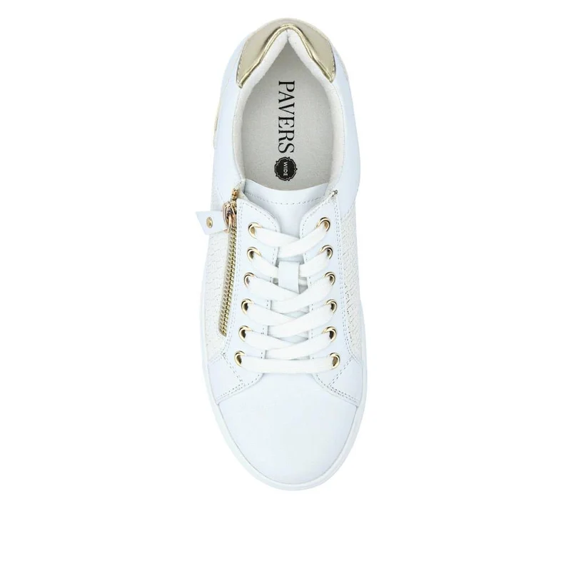 Wide Fit Chunky Lace-Up Trainers - WBINS41001 / 326 810 - White
