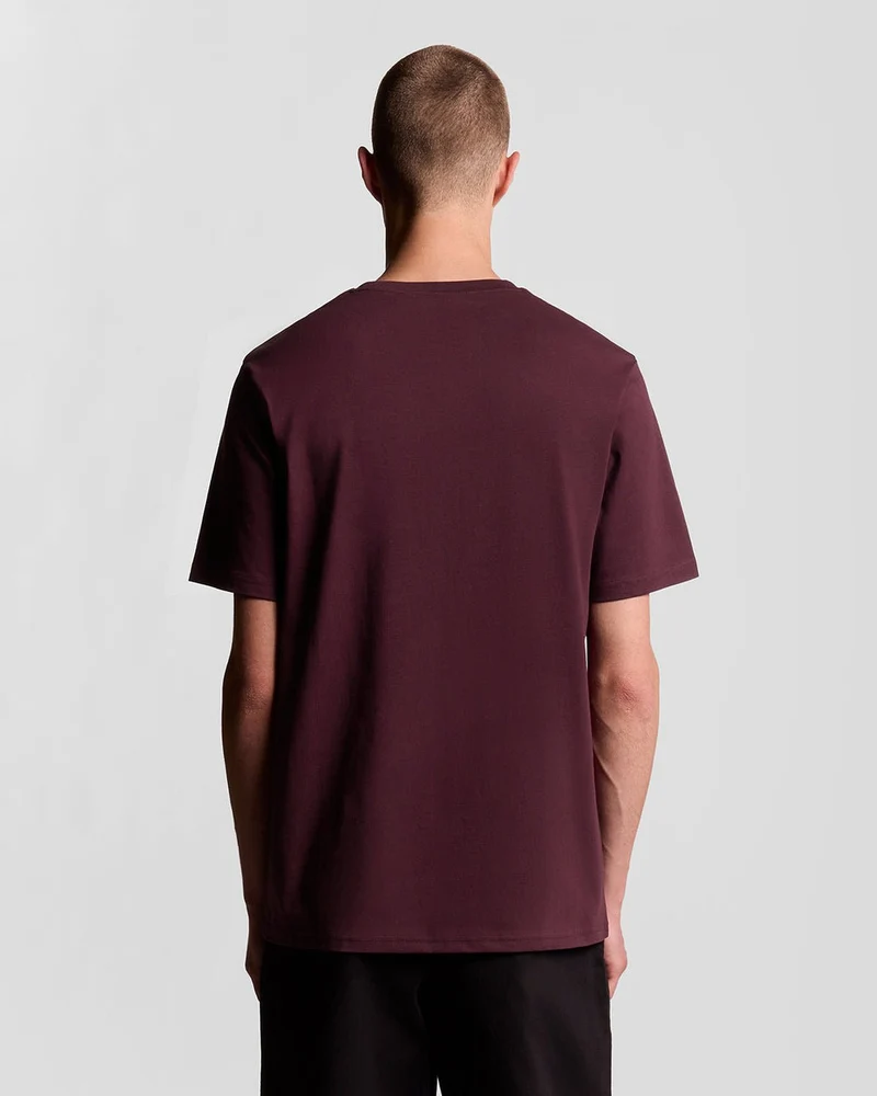 Lyle & Scott Herren-T-Shirt aus Baumwolle mit Rundhalsausschnitt | Burgunderrot