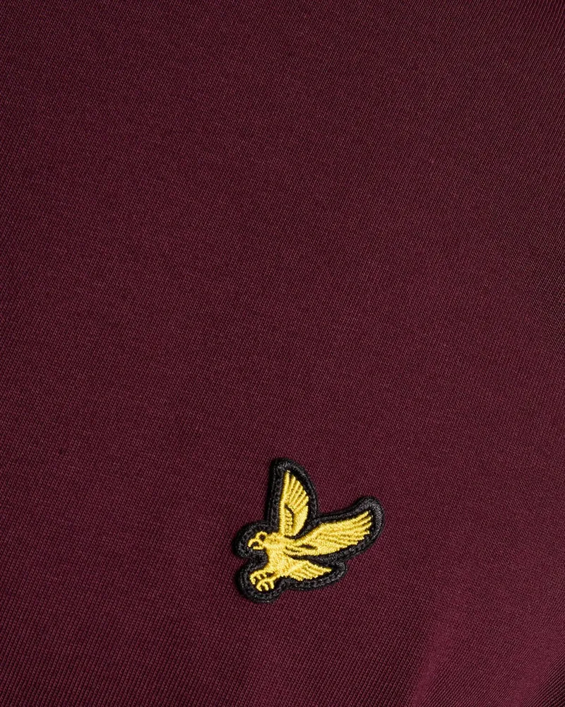 Lyle & Scott Herren-T-Shirt aus Baumwolle mit Rundhalsausschnitt | Burgunderrot