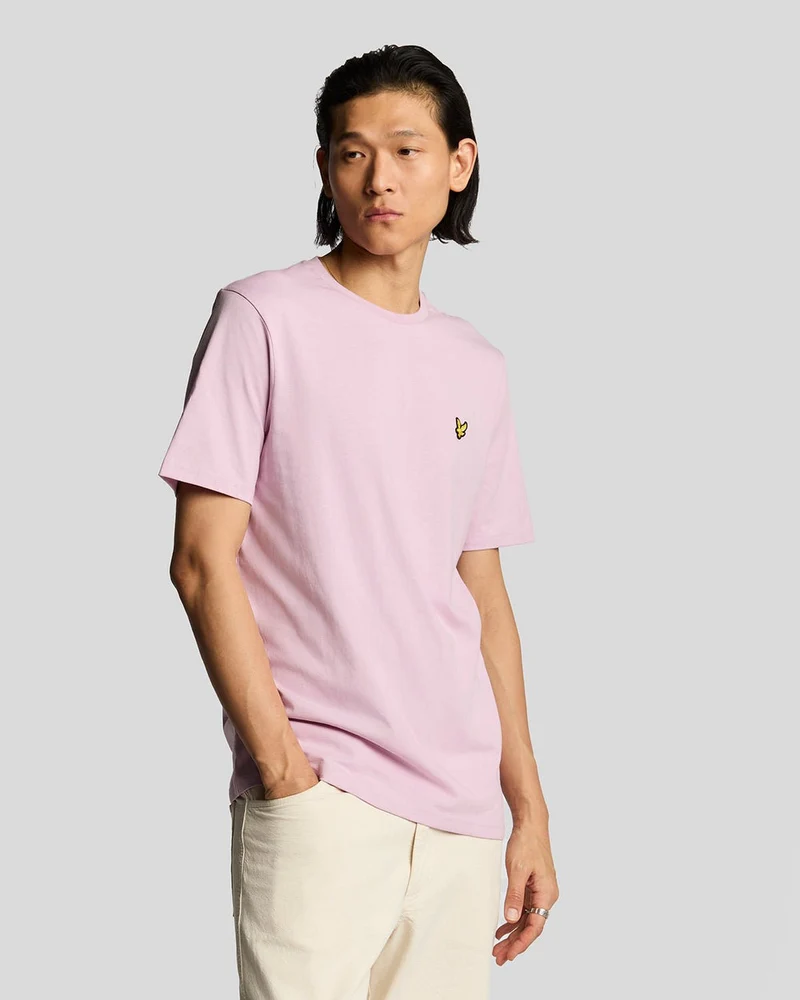 Lyle & Scott Herren-T-Shirt aus Baumwolle mit Rundhalsausschnitt | Hellrosa