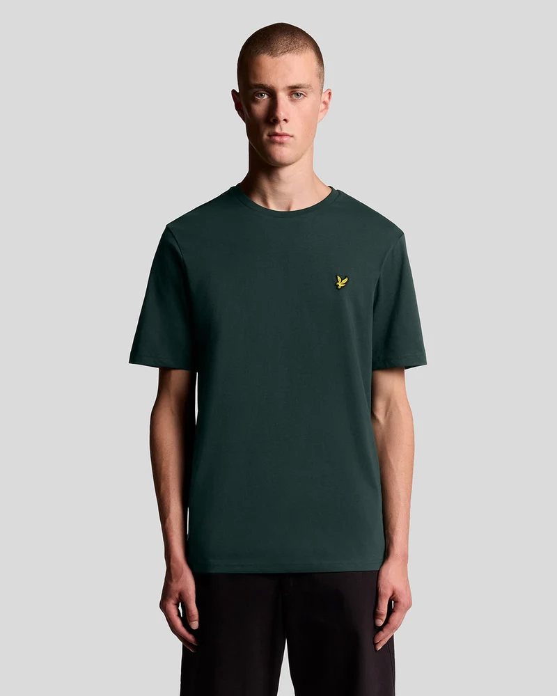 Lyle & Scott Herren-T-Shirt aus Baumwolle mit Rundhalsausschnitt | Dunkelgrün