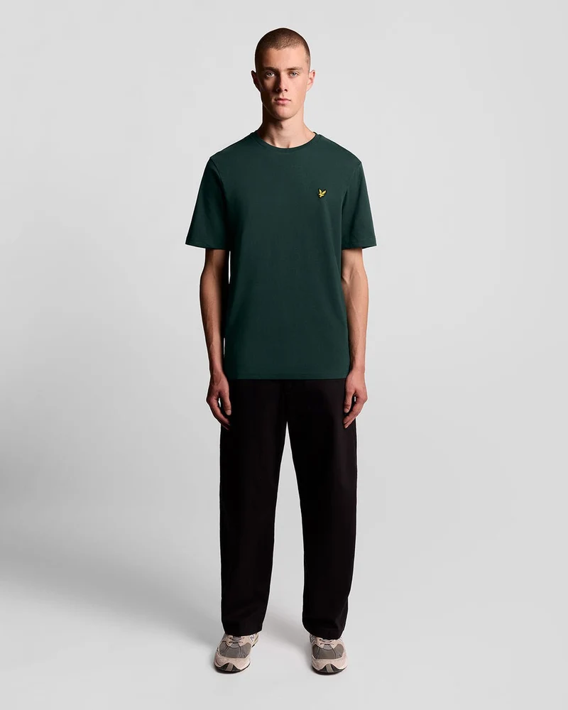 Lyle & Scott Herren-T-Shirt aus Baumwolle mit Rundhalsausschnitt | Dunkelgrün