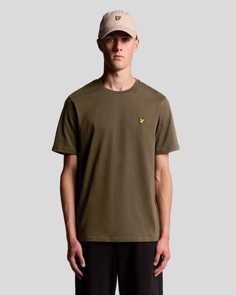 Lyle & Scott Herren-T-Shirt aus Baumwolle mit Rundhalsausschnitt | Olivgrün