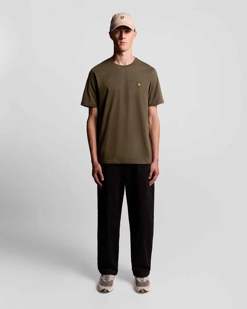 Lyle & Scott Herren-T-Shirt aus Baumwolle mit Rundhalsausschnitt | Olivgrün