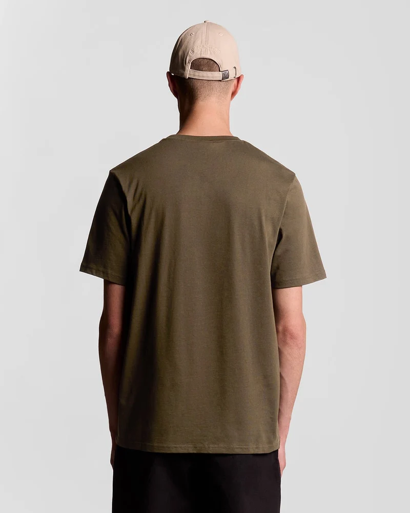 Lyle & Scott Herren-T-Shirt aus Baumwolle mit Rundhalsausschnitt | Olivgrün