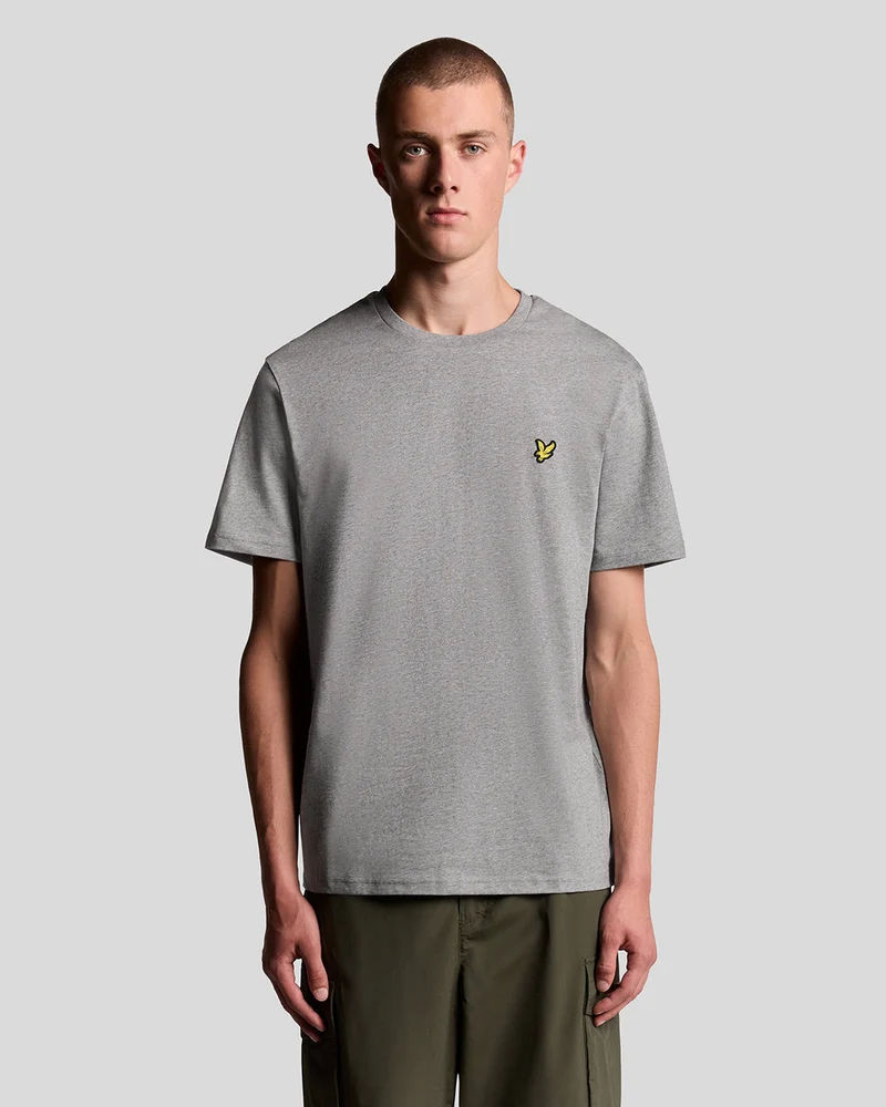 Lyle & Scott Herren-T-Shirt aus Baumwolle mit Rundhalsausschnitt | Mittelgrau meliert