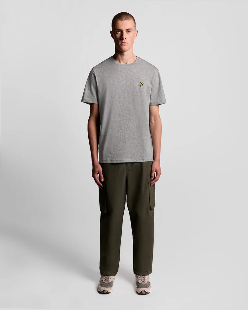 Lyle & Scott Herren-T-Shirt aus Baumwolle mit Rundhalsausschnitt | Mittelgrau meliert