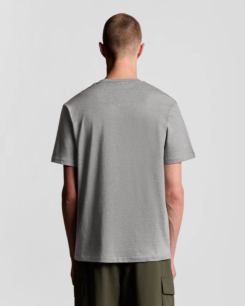 Lyle & Scott Herren-T-Shirt aus Baumwolle mit Rundhalsausschnitt | Mittelgrau meliert