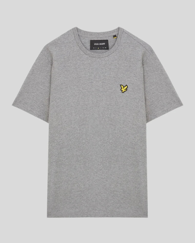 Lyle & Scott Herren-T-Shirt aus Baumwolle mit Rundhalsausschnitt | Mittelgrau meliert