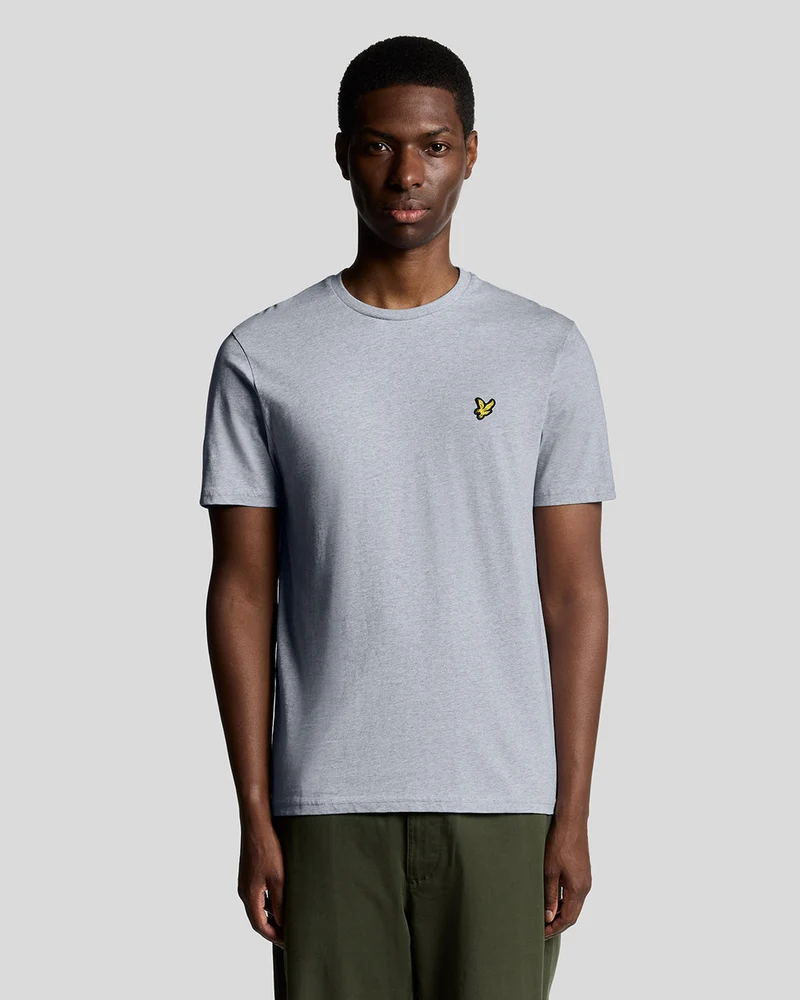 Lyle & Scott Herren-T-Shirt aus Baumwolle mit Rundhalsausschnitt | Hellgrau meliert