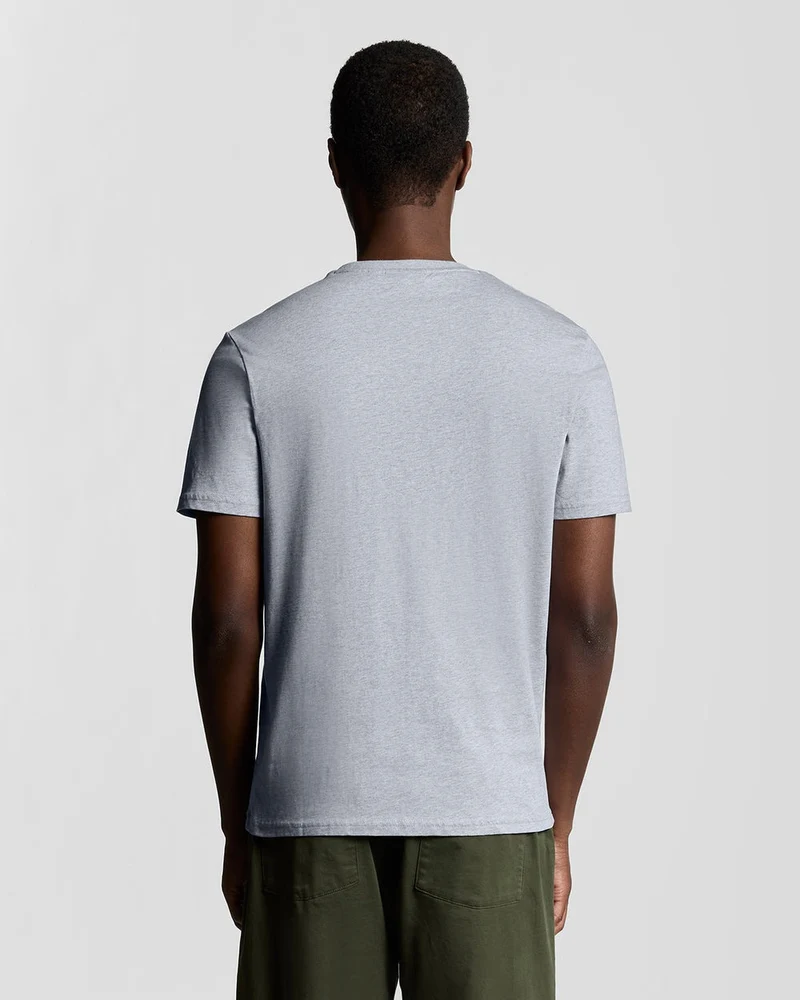 Lyle & Scott Herren-T-Shirt aus Baumwolle mit Rundhalsausschnitt | Hellgrau meliert