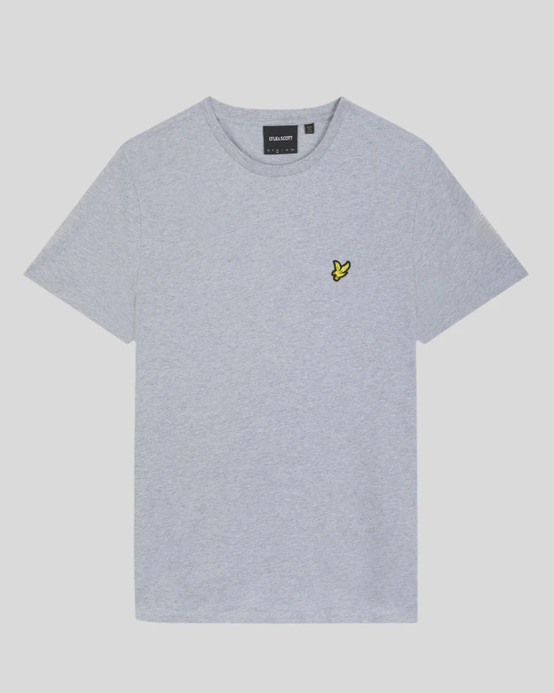 Lyle & Scott Herren-T-Shirt aus Baumwolle mit Rundhalsausschnitt | Hellgrau meliert